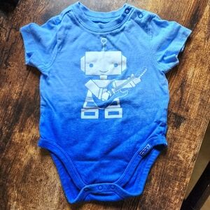 Blue Ombre robot onesie size 0-3mo